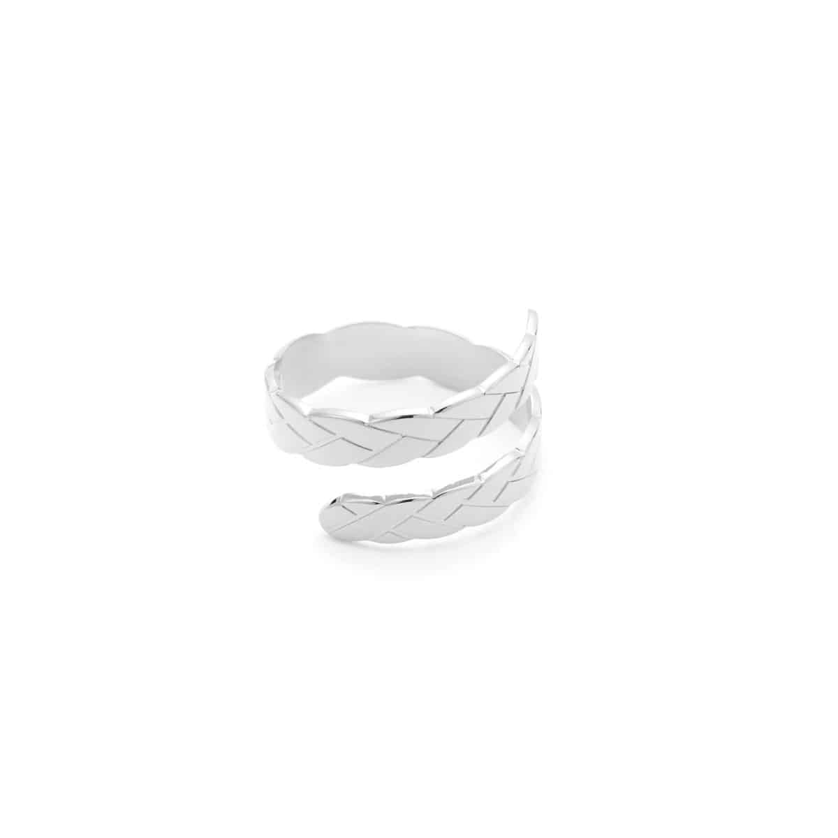 Bague ajustable argent, tressée, ouverte