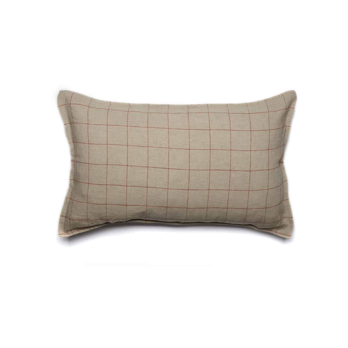 Housse de coussin Grands Carreaux Ficelle Ocre