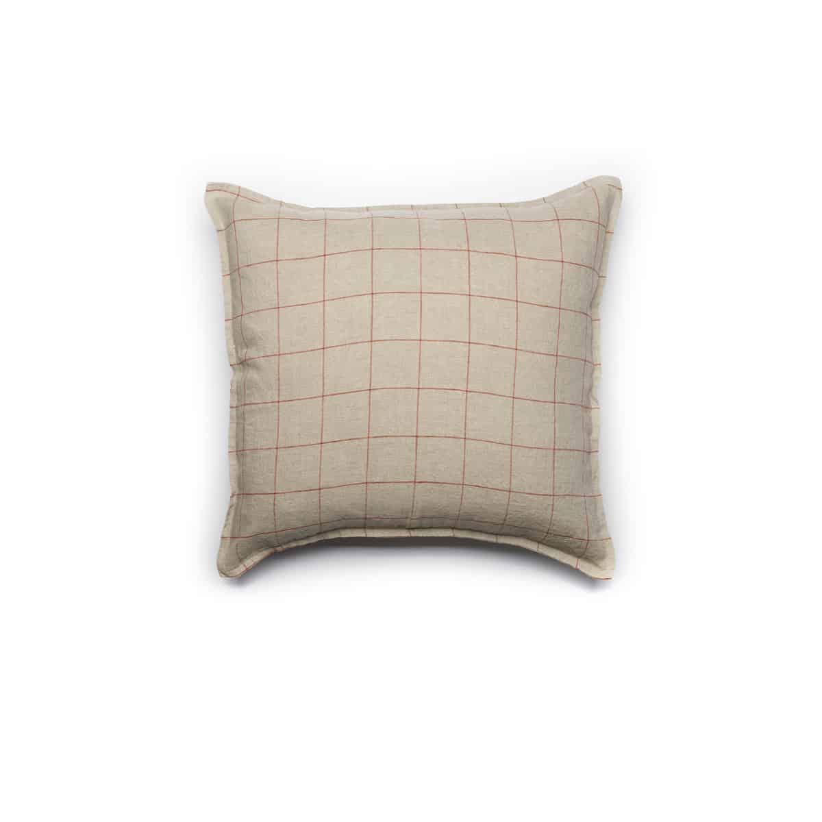 Housse de coussin Grands Carreaux Ficelle Ocre - Image 2